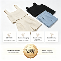 Ensemble deux pièces pour femmes VELAN avec logo personnalisé, tissu en lin blanc d'été, sans manches, ensembles décontractés pour femmes avec poche
