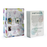 Ensemble de 80 cartes Oracle en papier artistique premium style aquarelle, impression personnalisée, avec boîte rigide en deux parties pour les boutiques de cadeaux