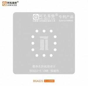 Kit de pochoirs de reballing Amaoe pour téléphones mobiles BGA153 BGA162 BGA169 BGA186 BGA221 BGA254 EMMC <span class=keywords><strong>CMCP</strong></span> UFS 0.15MM - Product Image 6