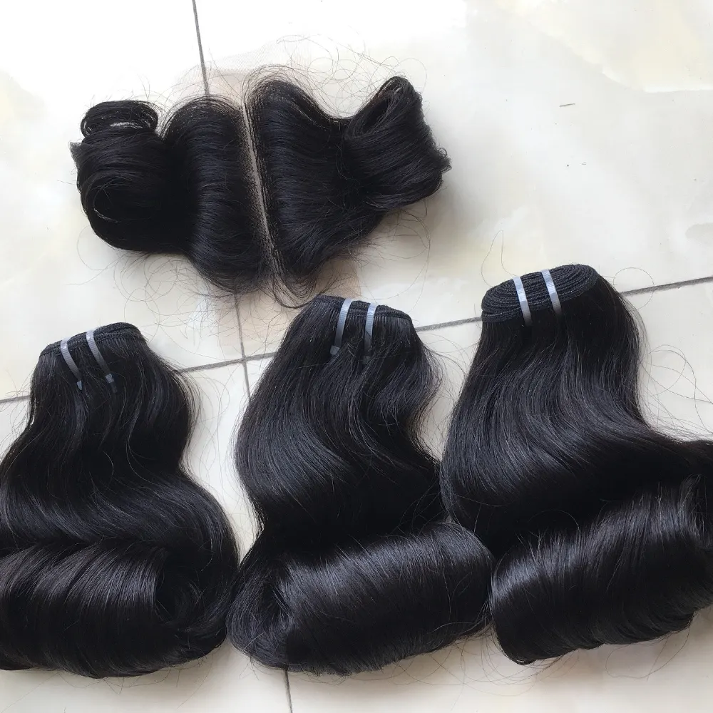 Haarverkopers Groothandel Peruaanse Haar Funmi Magic Curl Bundels, Hot Seller Fabriek Prijs Inslag Hair Extensions Natuurlijke Zwarte Kleur