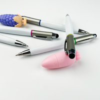 Stylo bille en plastique de haute qualité, arc-en-ciel, avec logo personnalisé imprimé, poignée en caoutchouc doux au toucher, largeur d'écriture de 1,0 mm