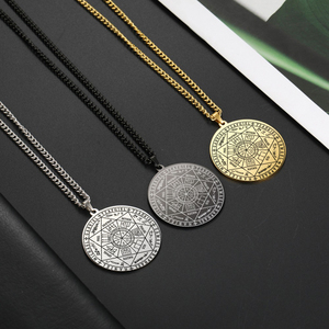 Kalung Liontin Sigil 7 <span class=keywords><strong>Archangels</strong></span> Pria, Kalung Jimat Ajaib <span class=keywords><strong>Archangels</strong></span> Pentakel Baja Tahan Karat - Product Image 2