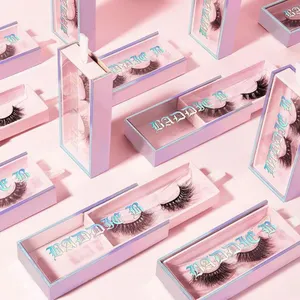 Toptan sahte vizon kirpik zulüm ücretsiz Vegan Lashes 6d özel etiket ipek yanlış kirpik