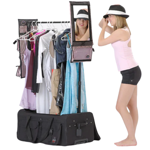 Free Sample Eco-Friendly Large Capacity Rolling Travel Dance Bag Wheeled Duffel Luggage with <b>Garment</b> <b>Rack</b> by Bag Factory - Product Image 3