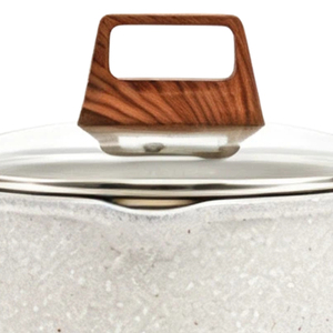 OEM/ODM, casserole à lait de 18 cm en aluminium antiadhésif blanc avec fond à induction, pour la cuisine quotidienne à la maison, avec couvercle - Product Image 3