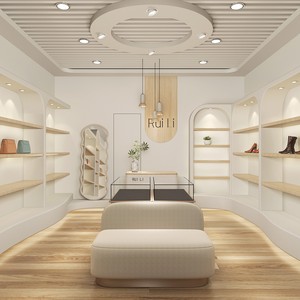 Cao cấp tùy chỉnh-thực hiện kệ trưng bày cho giày da hàng hóa túi quần áo cửa hàng đảo tủ công ty <span class=keywords><strong>showroom</strong></span> tủ đèn - Product Image 2