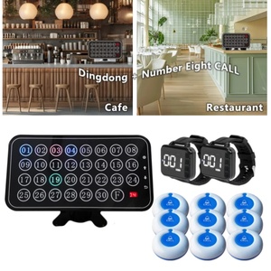 Restaurantbestelapparaat Met Ober Zoemer Elektronische Ringbel Draadloos Met 9 Knop En 2 Polshorloges - Product Image 1