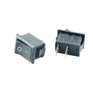 Công tắc nút nguồn hình thuyền màu đen KCD1-101 hai chân hai vị trí 15*21mm Rocker phong cách 220V 6A - Product Image 1