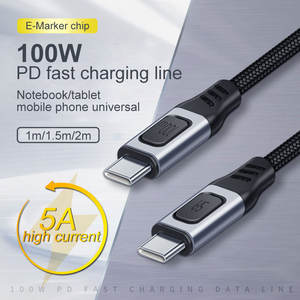 <span class=keywords><strong>สาย</strong></span> PD ชนิด C 5A 100W 20V <span class=keywords><strong>สาย</strong></span>ชาร์จเร็ว USB <span class=keywords><strong>สาย</strong></span>ชาร์จข้อมูลพร้อมชิป E-MARKER สำหรับอุปกรณ์ iOS - Product Image 2