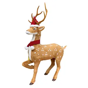 איילי חג המולד בדמיית גודל גדול סיקה צבי דגם סטטי עבור יוקרה חיצונית ציוד קישוט חג המולד או קישוטי גן חיות