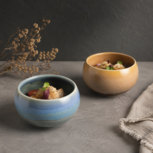 Juego de 4 Tazones de Cerámica con Esmalte Reactivo, Diseño Ombré Moteado, Tazones Artesanales para Aperitivos, Salsas y Postres, Venta al por Mayor para Restaurantes - Product Image 4