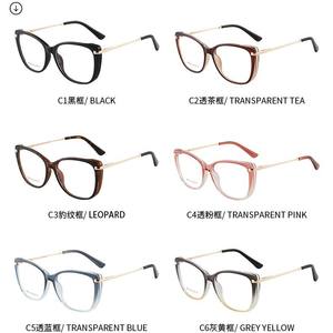 Montures de lunettes unisexes œil de chat TR90, monture intégrale, protection contre la lumière bleue, anti-lumière bleue, forme ovale 7136 - Product Image 3