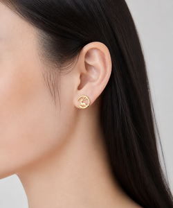 Boucles d'oreilles clous en zircon motif renne, en acier inoxydable plaqué or 14K sous vide, or et argent, pour les fêtes, 16mm - Product Image 3
