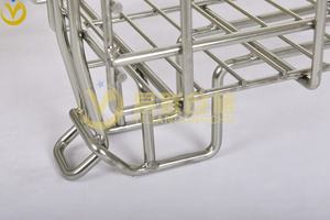 Boîte de rangement en fil d'acier <span class=keywords><strong>Cage</strong></span> à papillon avec roues Cages de stockage empilables en entrepôt - Product Image 2