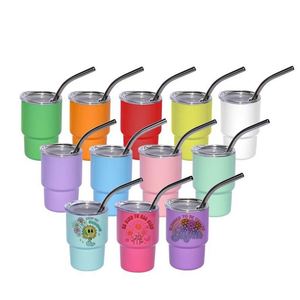 3oz 304 Stainless Steel Mini Shot Glass with Straw <b>Double</b> <b>Wall</b> Vacuum Insulated Travel Coffee Mug - Product Image 2