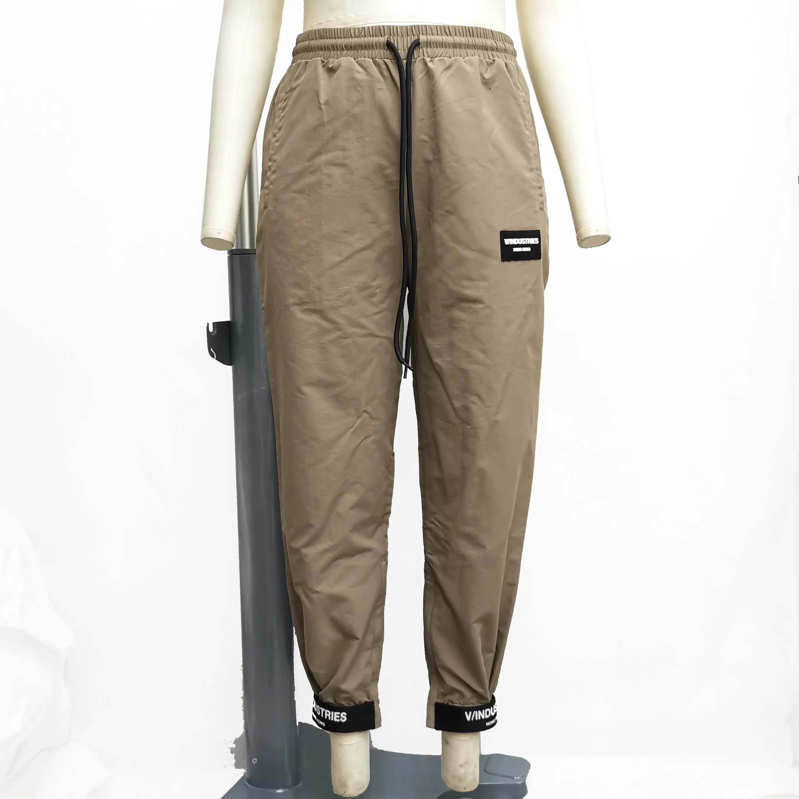 New High Street Fashion Girls Solid Color Pants Elastic Waist 100% Nylon Cargo Pants Women For Ladies