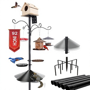 EWonLife 92-Inch Cone-Shaped Squirrel Proof <strong>Bird</strong> <strong>Feeder</strong> <strong>Pole</strong> 9-Prong Base Heavy Duty Adjustable Shepherds Hooks Outdoor Baffle - Product Image 1