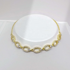 custom brass 18k gold plated zircon bracelet Everyday fashion adjustable Minimalist Geometric ladies hand bracelets - Product Image 2