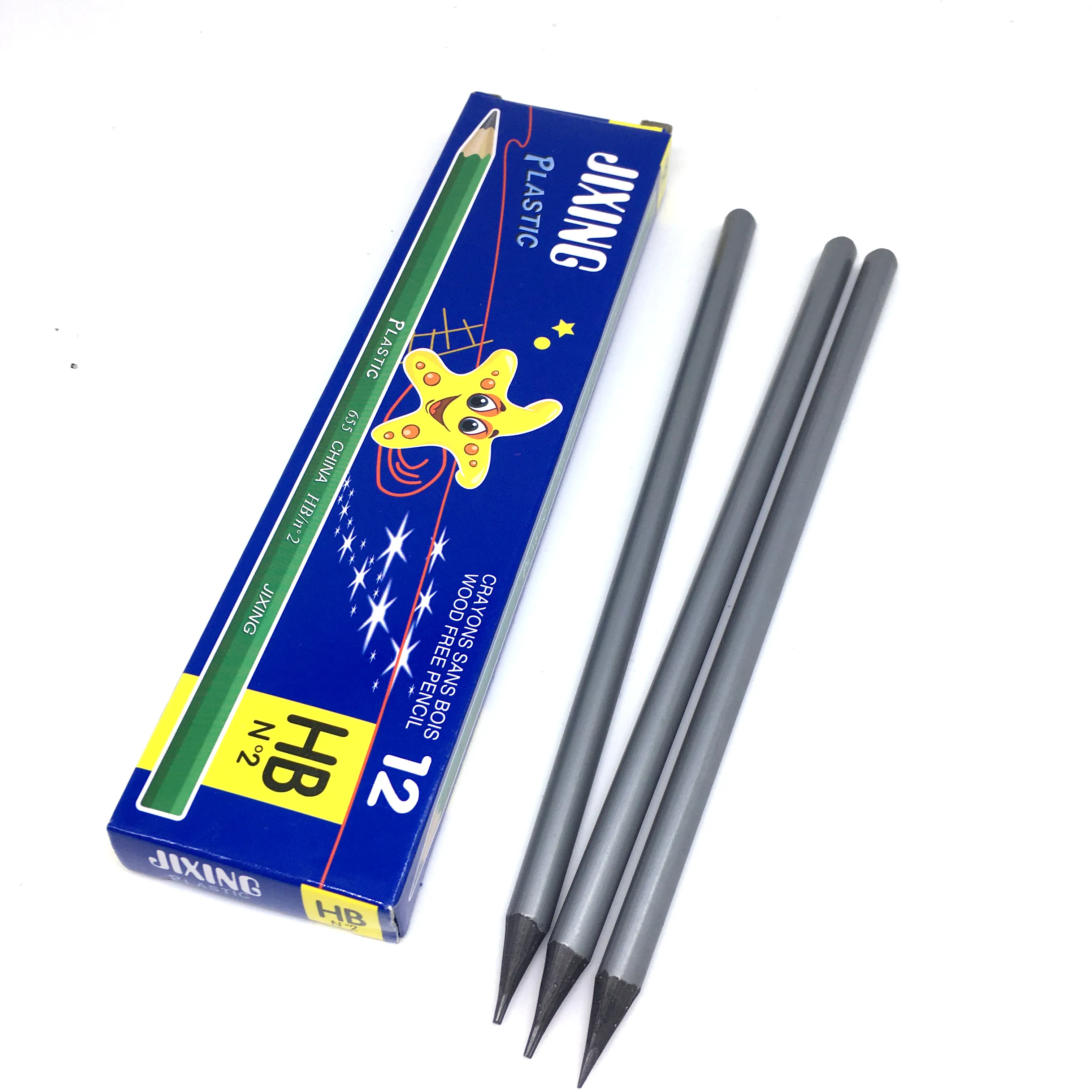 Silver Triangle Non Toxic 7" Hexagonal Plastic HB Graphite Pencil