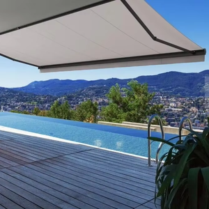 Abat-jour <span class=keywords><strong>solaire</strong></span> <span class=keywords><strong>de</strong></span> luxe moderne motorisé en PVC rétractable abat-jour mural en alliage d'aluminium à cassette complète pour balcon extérieur - Product Image 2