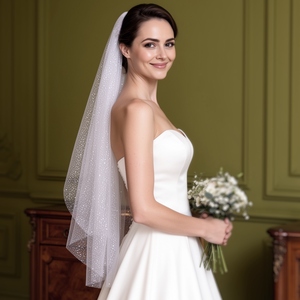On Sale Champagne Colored Wedding Veils Lace Edge Mantilla Veil |  Alibaba.com