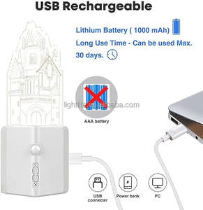 هدية أطفال قلعة LED ضوء ليلي USB قابلة لإعادة الشحن ضوء جداري مزخرف لغرفة نوم الدرج - Product Image 6