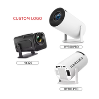 Mini projecteur HY300 Pro Android 11 2 Go de RAM 16 Go de ROM 160 lumens ANSI Prise en charge 4K Mise au point manuelle