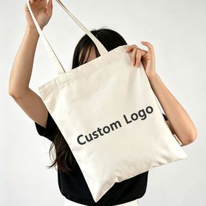 Sac fourre-tout en toile personnalisé avec logo imprimé, sac de shopping réutilisable en coton - Product Image 5