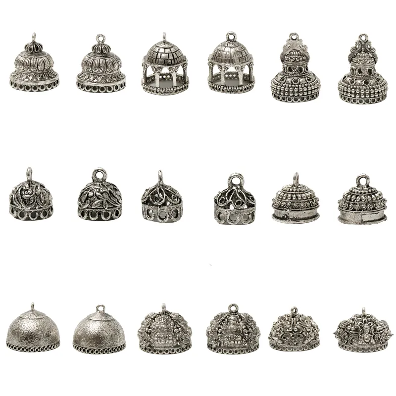 Fancy Custom zinc alloy Pakistan Tribal Plated silver Antique earrings accessories for DIY Handmade
