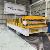 Machine automatique de formage à froid de tôles de toiture en acier coloré à double couche, machine à panneaux de toiture à deux profils