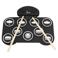 SLADE SD-9 Instrument de percussion pliable, batterie électronique portable en caoutchouc et silicone avec 9 pads pour la pratique