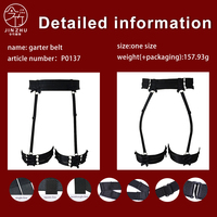JINZHU Combinaison string style boîte de nuit européenne et américaine avec nœuds papillon et anneaux de jambe pour porte-jarretelles