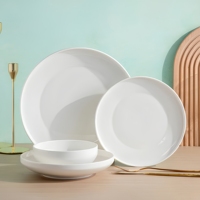 Ensemble de vaisselle en porcelaine fine blanche, assiettes de mariage personnalisées en céramique, tasses et bols pour la cuisine, vente en gros