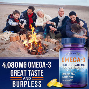 Capsule <span class=keywords><strong>di</strong></span> <span class=keywords><strong>Olio</strong></span> <span class=keywords><strong>di</strong></span> <span class=keywords><strong>Pesce</strong></span> Omega 3 per Migliorare l'Equilibrio dei Lipidi nel Sangue e la Salute Cardiovascolare Integratore Quotidiano in Gel Molli - Product Image 6