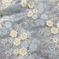 Tissu en dentelle florale respirant et hydrosoluble 100% coton pour vêtements ou robe hawaïenne, tissu en dentelle brodée