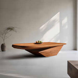 Minimalistischer Couchtisch im chinesischen Stil aus Massivholz, luxuriöser Kunst-Niedrigtisch - Product Image 4