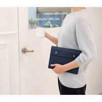 Sac de rangement multifonctionnel A5 en cuir PU pour documents de réunion, pochette portable pour dossiers de réunion avec clip pour stylo
