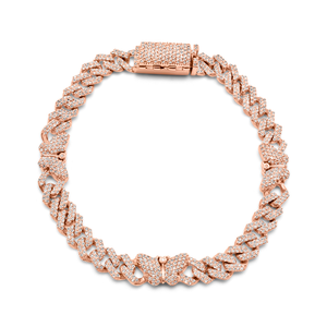 Stunning Diamond 10mm Cuban <b>Bracelet</b> 14K Gold Plated White Silver Iced Unisex Wedding Brilliant Cut Jewelry - Product Image 3