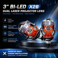VAHID X2B Lentille de projecteur Bi-LED 3 pouces haute puissance super lumineuse double laser universelle pour la rénovation de phares automobiles 80W