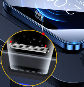 Verre trempé à grande courbe en aluminium de 0.4mm pour iphone 13 pro max 14 pro avec filet anti-poussière pour le récepteur de téléphone - Product Image 5