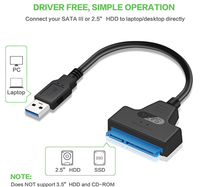 Cable USB 3.0 a SATA de 22 pines para disco duro, 7+15 pines, plástico ABS, conector de intercambio en caliente para disco duro/SSD de 2.5 pulgadas, adaptador convertidor para portátil/escritorio