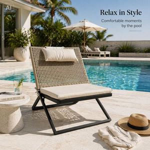 Muebles de Jardín de Aluminio Resistentes a los Rayos UV, Tumbona Duradera para Exteriores, para Patios, Parques, Hoteles, Villas y Escuelas - Product Image 4
