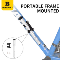 Pompe à air portable BAIMEI en alliage d'aluminium pour vélo, 80-130 PSI, étanche, pour ballons et pneus de vélo