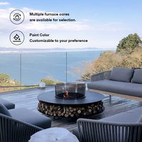 MEISU.CH Brasero de jardin BBQ autoportant rond pour extérieur 800/1000/1200mm, foyer à bois/gaz/alkohol