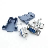 Adaptateur de port VGA parallèle DB15 15 broches 3 rangées mâle femelle prise connecteur soudé + coque en plastique