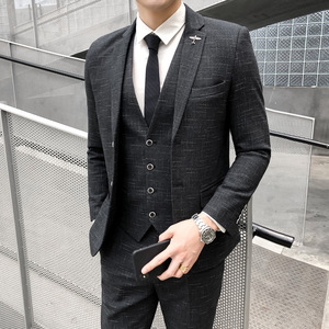 Completo <span class=keywords><strong>Uomo</strong></span> 3 Pezzi Slim-fit Trend <span class=keywords><strong>Giovanile</strong></span> <span class=keywords><strong>Abito</strong></span> Formale da Ufficio Elegante Completo Maschile - Product Image 2