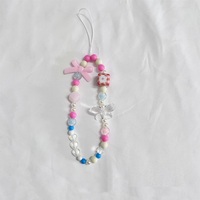 Chaîne de téléphone à pendentif en forme d'ours rose INS avec perles pour iPhone, cordon de suspension tendance pour femmes, cordon anti-perte, bijou, breloque, sangle, cadeau