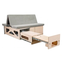 Cama Plegable Moderna de Madera Maciza con Compartimento de Almacenamiento, Deformable y para Acampar en el Auto, OEM/ODM