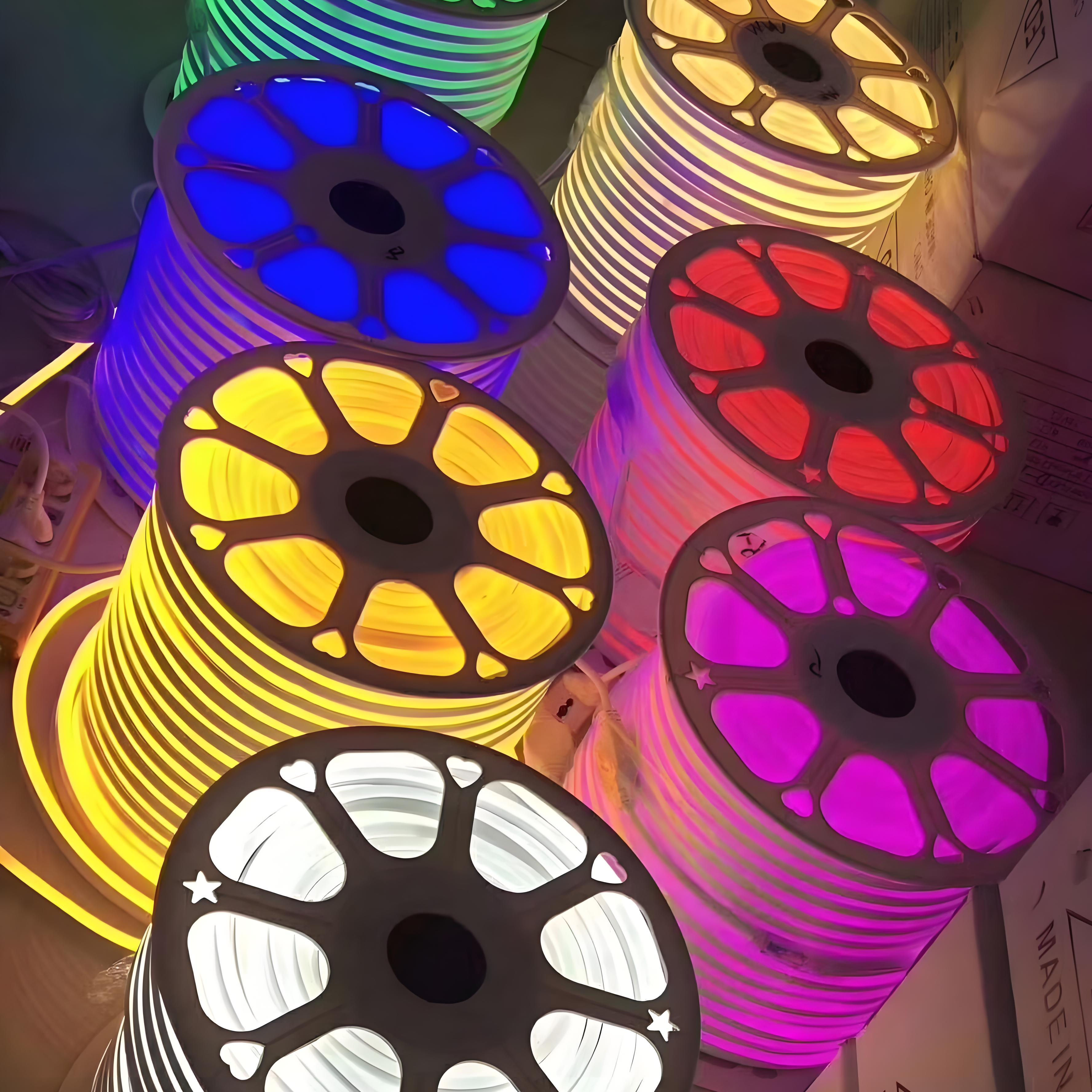 AC110V 220V Waterproof Neon Lights 8 * 16mm SMD2835 IP67 100m/roll PVC Outdoor Lighting Silicone Flexible LED Light Strip