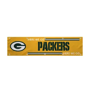 Green Bay Packers Good quality Promotional Customized Football Fans 2x6ft Flag NFL High quality Gift Man Cave Banner